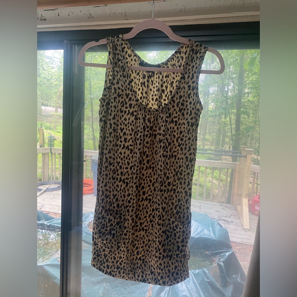 Cynthia Rowley Silk Cheetah (Purrrrr) Print Sleeveless Mini Slip Dress